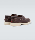 Gucci Web Stripe leather boat shoes