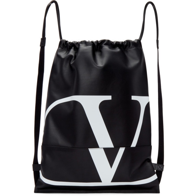 Valentino Black Go Logo Backpack Valentino