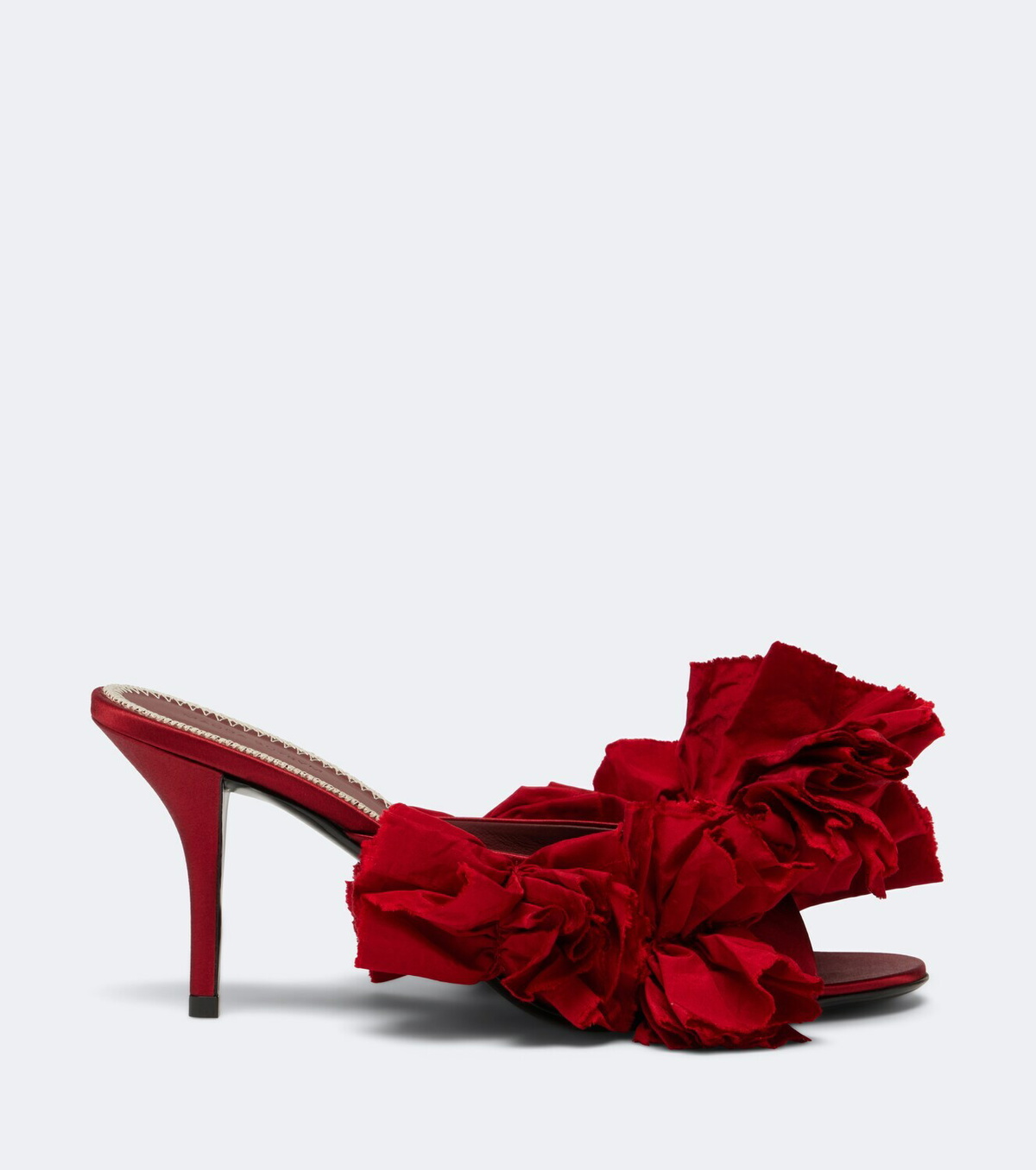 Magda Butrym Floral-appliqué satin mules