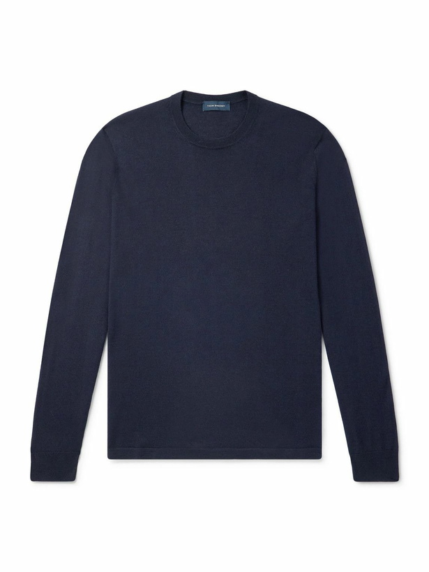 Photo: Thom Sweeney - Cashmere and Silk-Blend Sweater - Blue