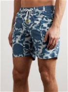 Hartford - Slim-Fit Mid-Length Printed Swim Shorts - Blue