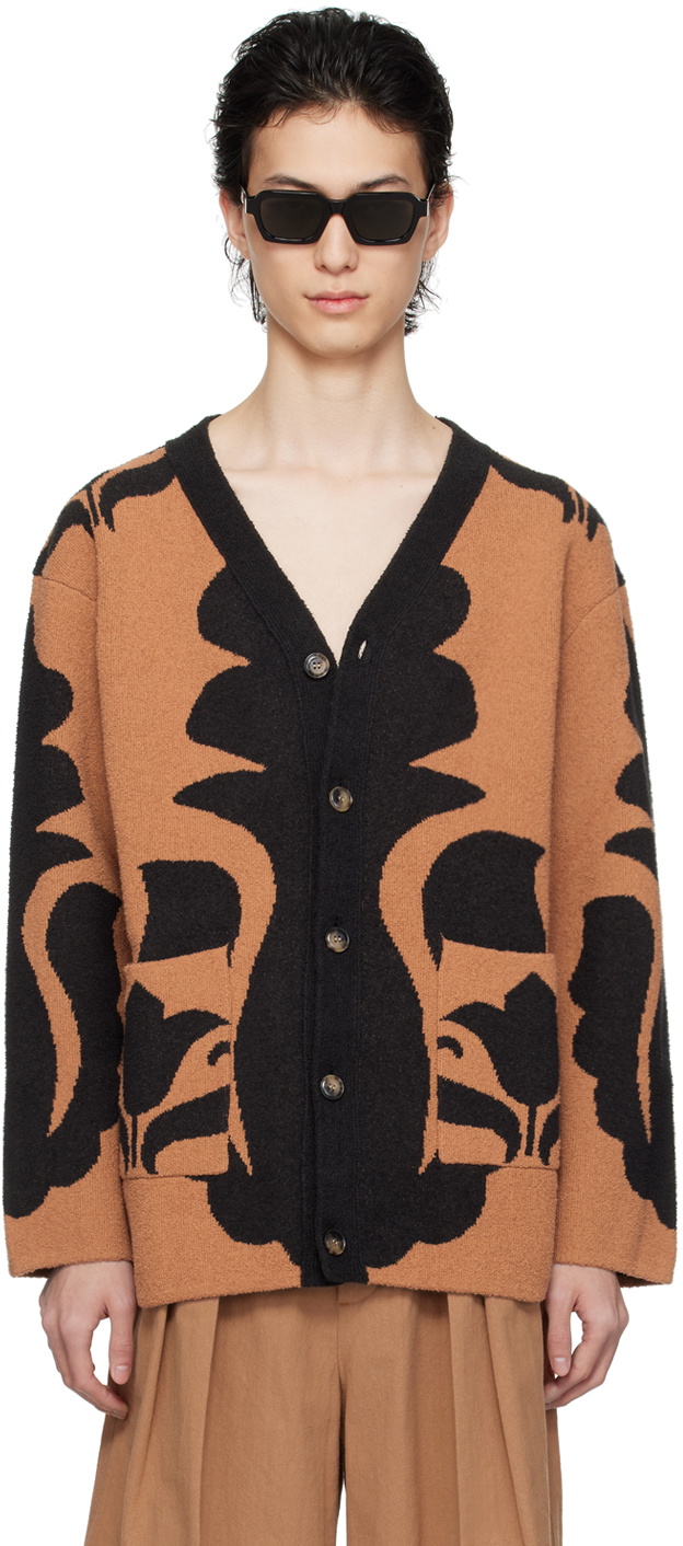 Nanushka Brown & Black Boan Cardigan