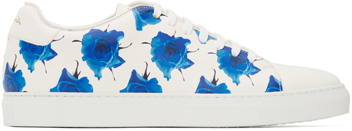 Photo: Paul Smith SSENSE Exclusive Off-White & Blue Basso Sneakers