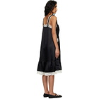 Marc Jacobs Black Satin Lace Slip Midi Dress