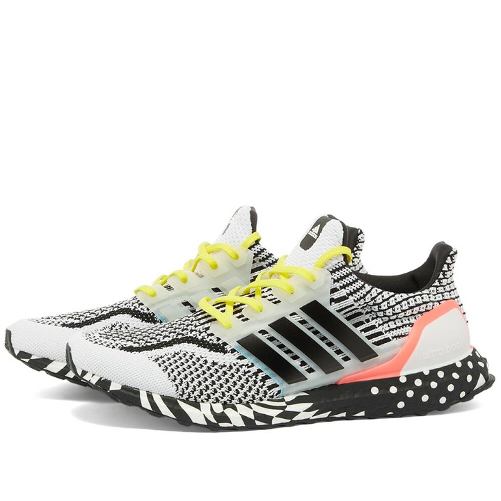 Photo: Adidas Men's Ultraboost 5.0 DNA Sneakers in Ftwr White/Core Black/Turbo