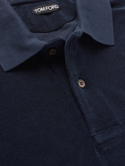 TOM FORD - Cotton-Blend Terry Polo Shirt - Blue - IT 46