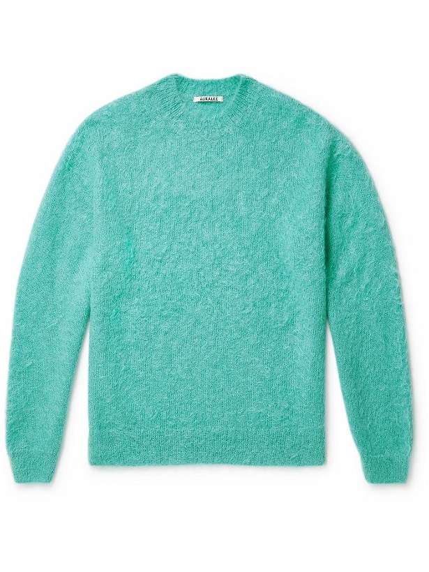 Photo: Auralee - Brushed Mohair and Wool-Blend Sweater - Green