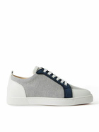 Christian Louboutin - Rantulow Suede and Leather-Trimmed Canvas Sneakers - Gray