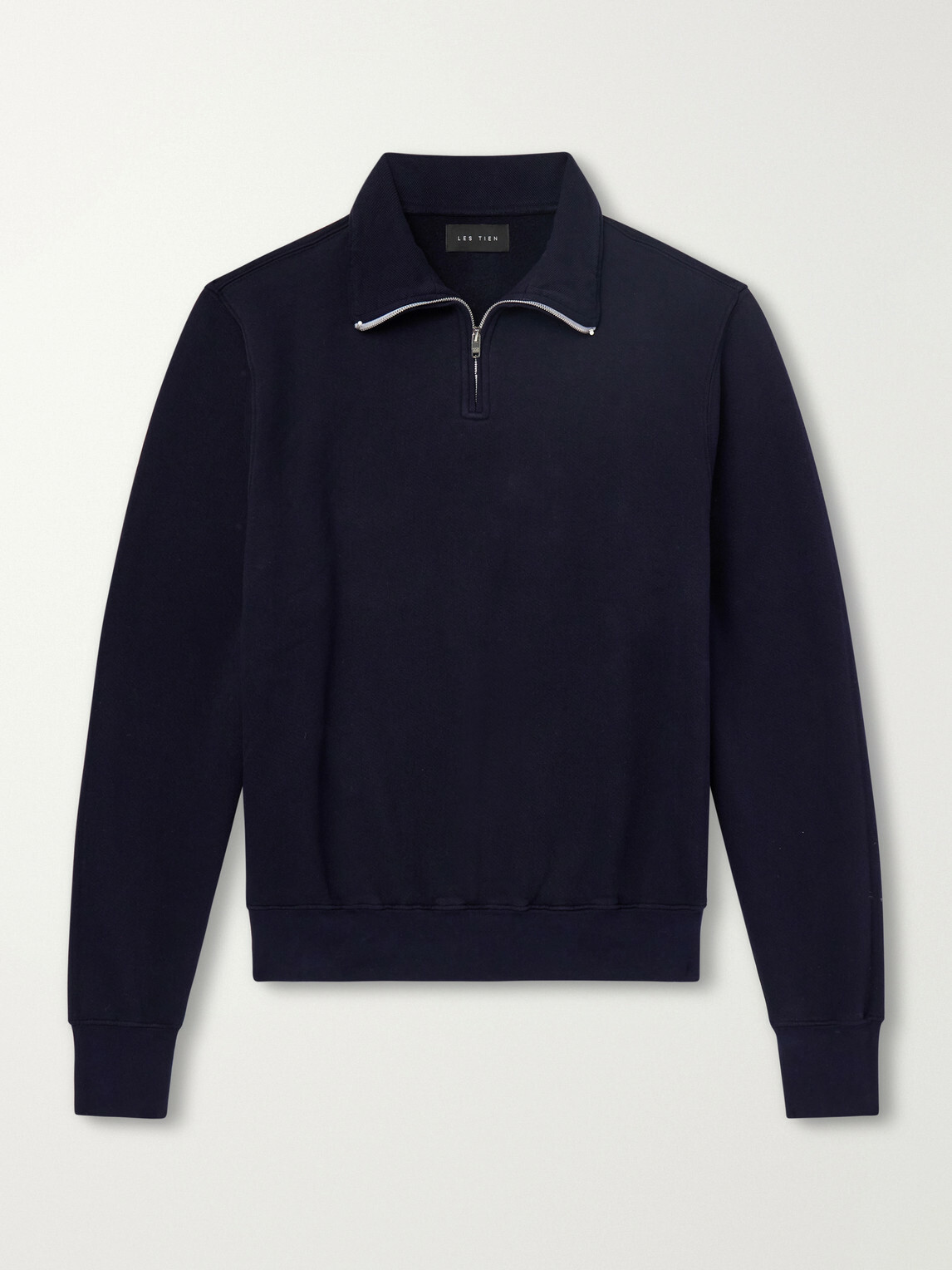 Les Tien - Yacht Garment-Dyed Cotton-Jersey Half-Zip Sweatshirt - Blue