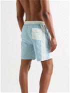Solid & Striped - The California Slim-Fit Mid-Length Cotton-Blend Chambray Swim Shorts - Blue