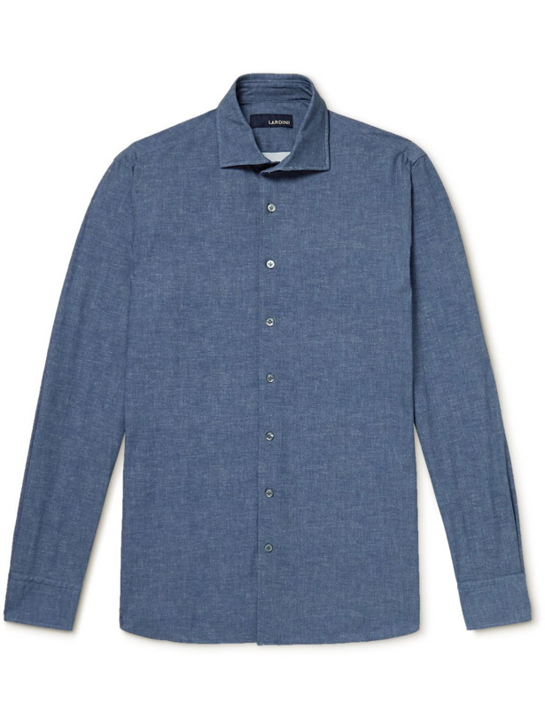 Photo: Lardini - Cutaway-Collar Stretch-Jersey Shirt - Blue