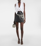 Area Crystal-embellished cotton collar