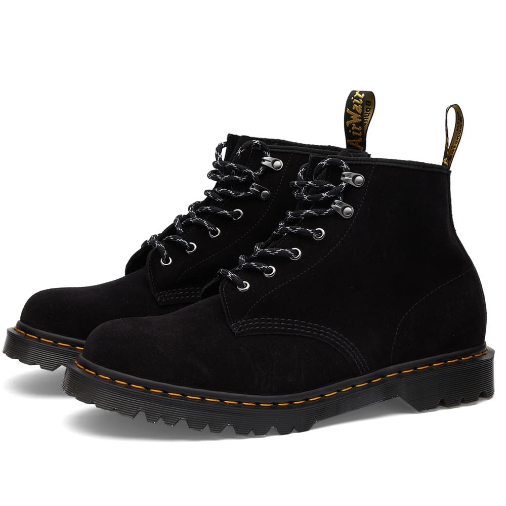 Photo: Dr. Martens 101 6-Eye Boot - Made in England in Black Repello Calf Suede