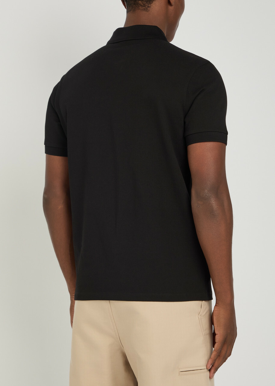Moncler Half-zip Piqué Cotton Shirt Black