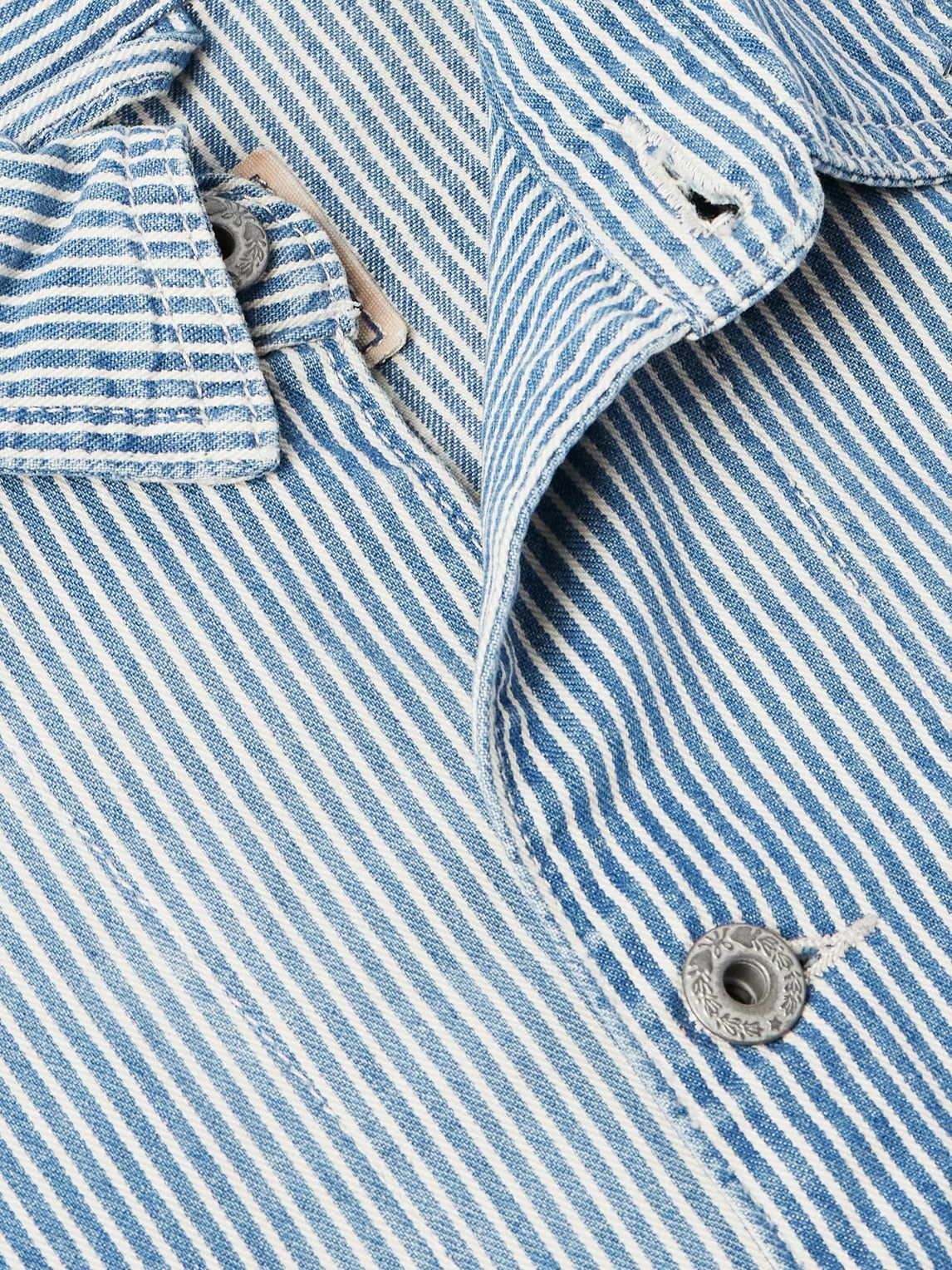 Polo Ralph Lauren - Logo-Appliquéd Paint-Splattered Striped Denim 