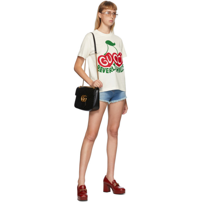 Gucci Blue Denim Cherry Shorts Gucci