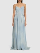 ERMANNO SCERVINO Embroidered Satin Maxi Dress
