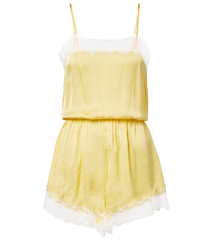 Photo: Poupette St Barth Silvia lace-trimmed satin romper