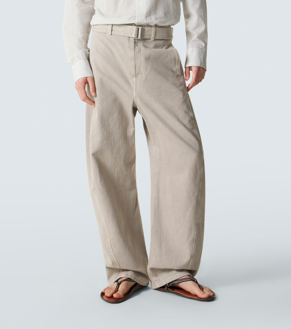 Lemaire Twisted belted cotton twill pants