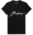 Balmain - Logo-Appliquéd Cotton-Jersey T-Shirt - Black