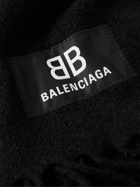 Balenciaga - Logo-Appliquéd Fringed Wool-Blend Bouclé Scarf