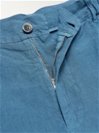 120% - Straight-Leg Linen-Gauze Bermuda Shorts - Blue