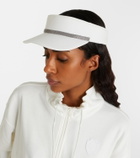 Brunello Cucinelli Monili leather-trimmed visor