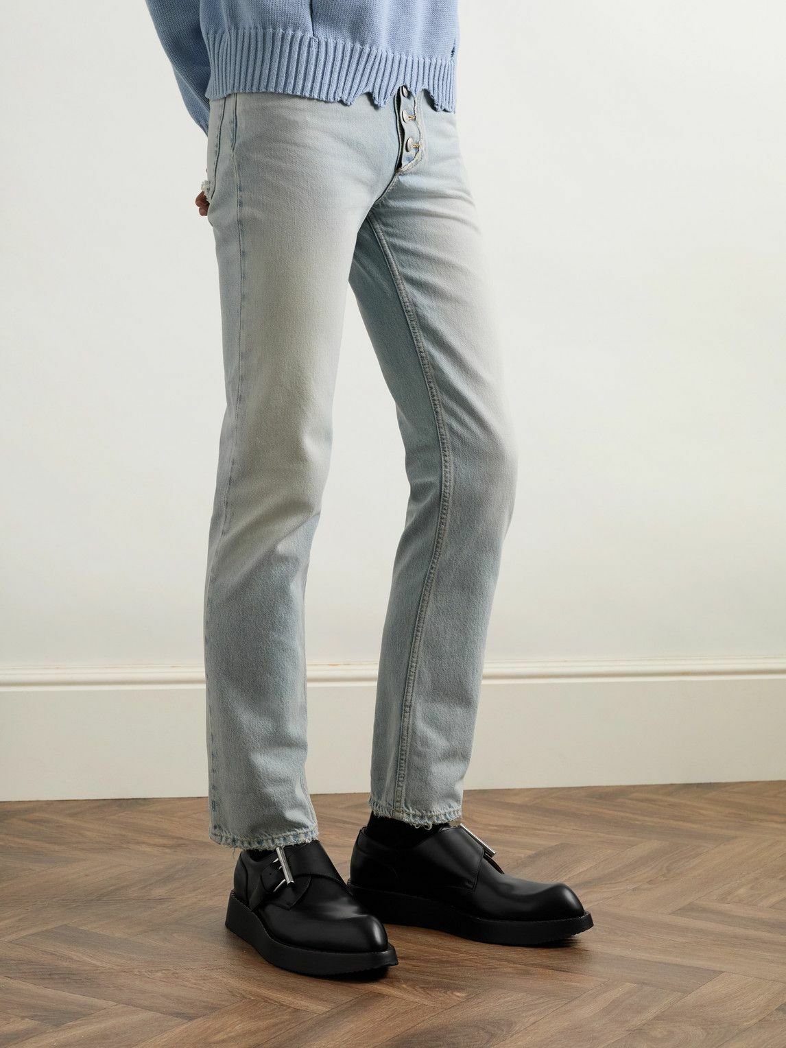 McQueen - Leather Monk-Strap Brogues - Black