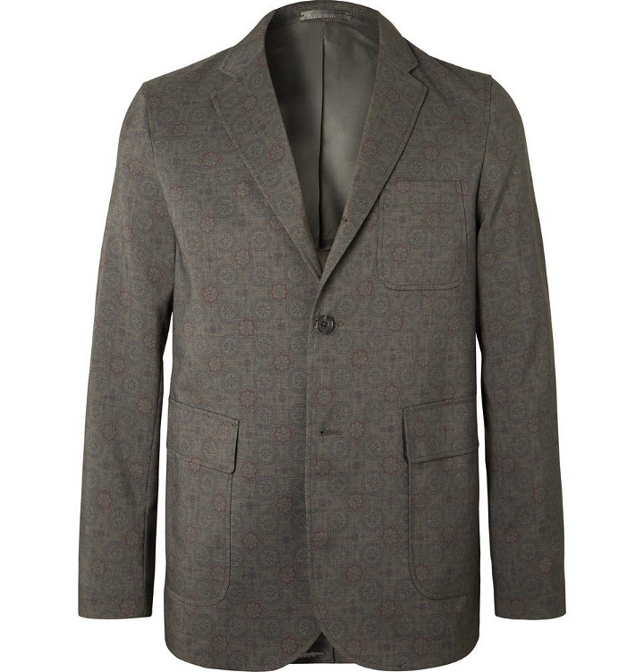 Photo: Beams Plus - Unstructured Printed Woven Blazer - Gray