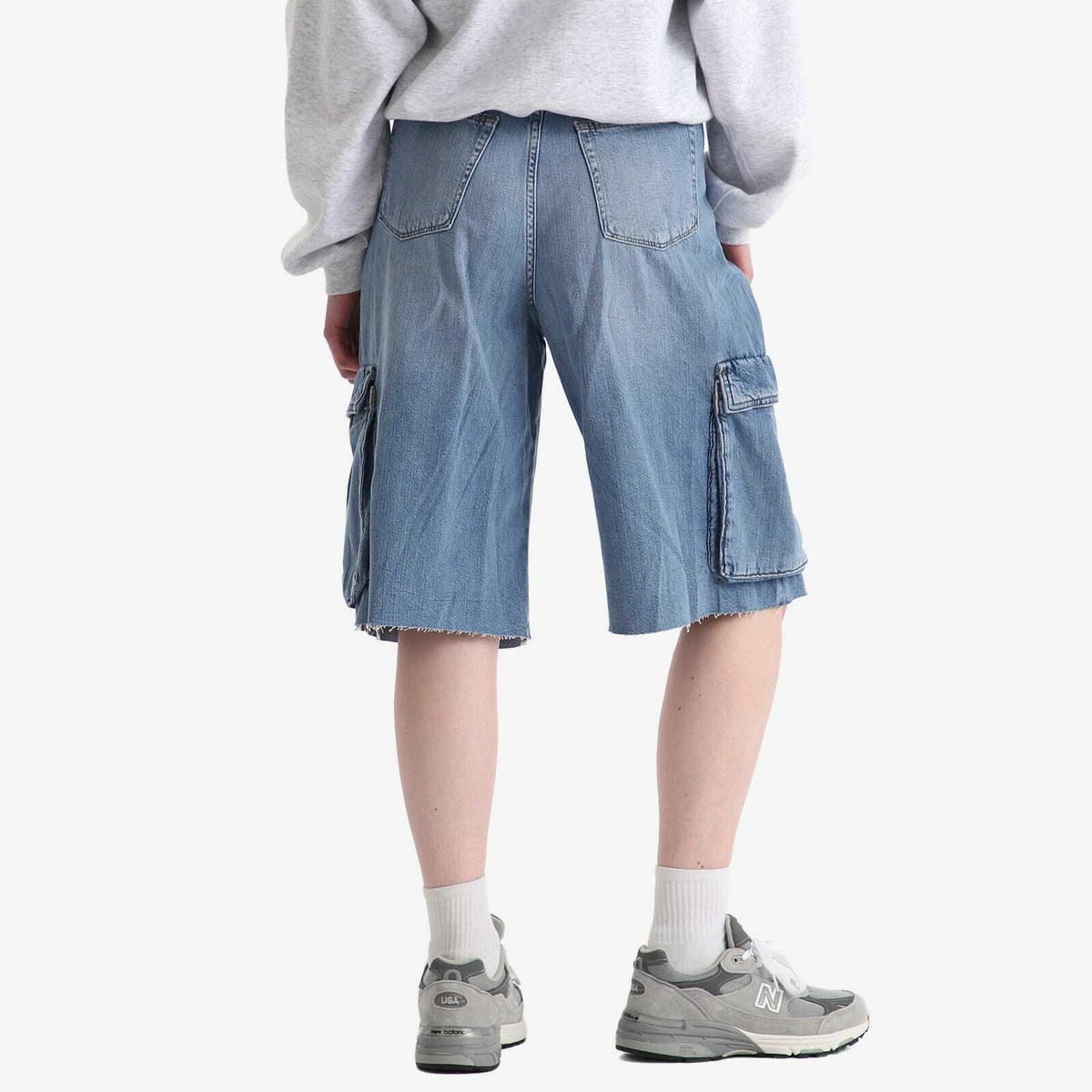 Good American Women's Denim Cargo Short in Indigo