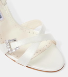 Manolo Blahnik Ramisli embellished satin slingback sandals