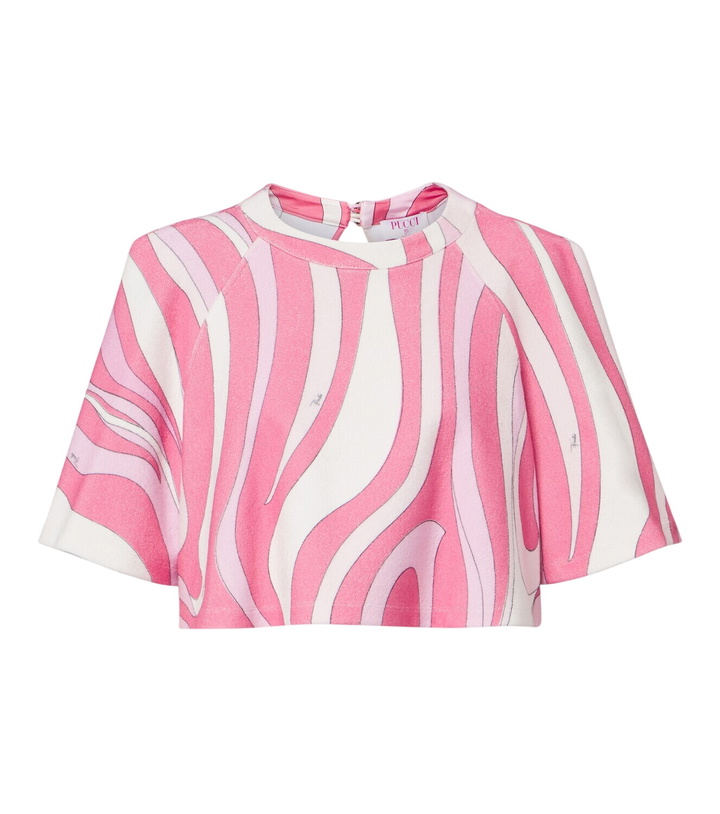 Photo: Pucci Marmo cotton-blend terry crop top