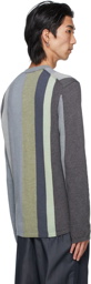 Comme des Garçons Shirt Grey & Green Stripe Sweater