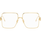 LOEWE Gold Oversize Square Retro Glasses