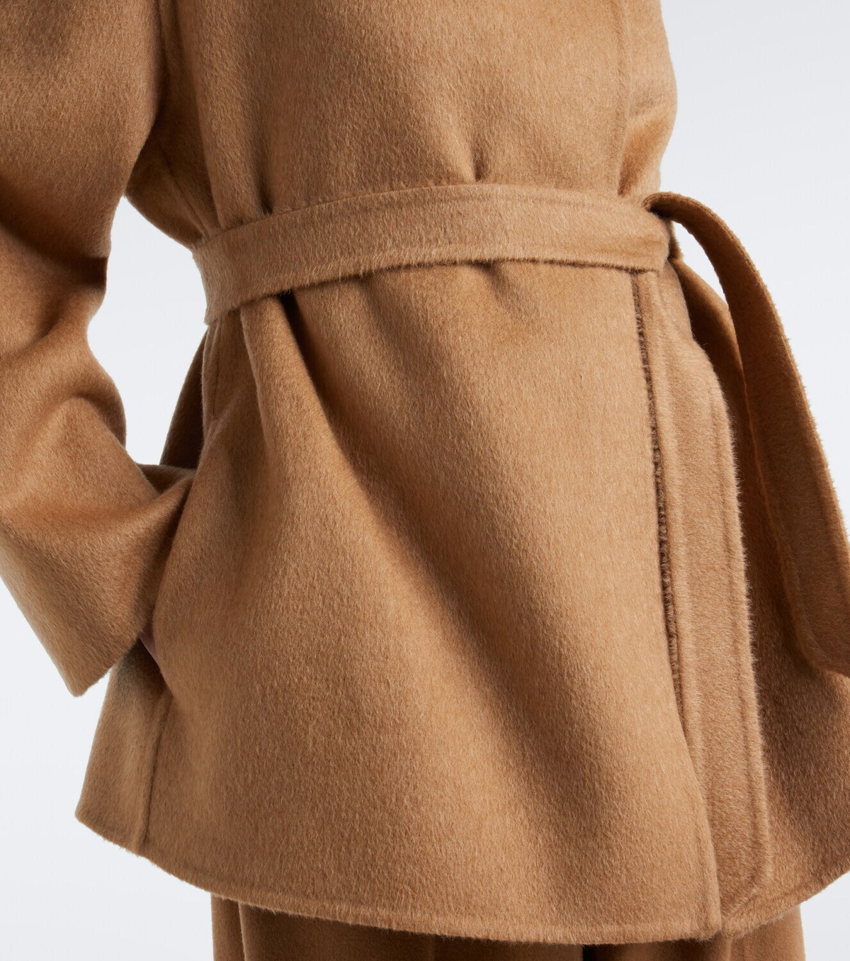 Max Mara Camel hair and mohair wrap coat