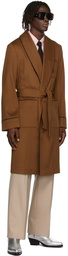 Ernest W. Baker Beige Wool Pleated Straight-Leg Trousers