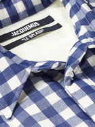 Jacquemus - Boulanger Logo-Embroidered Padded Gingham Canvas Jacket - Blue