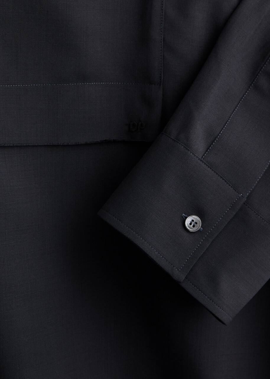 Darkpark Alex Wool Polo Shirt Dark Blue