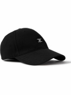 CELINE - Logo-Embroidered Cotton-Gabardine Baseball Cap - Black