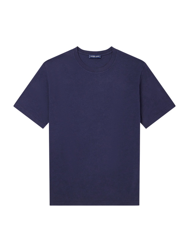 Photo: Frescobol Carioca - Dinis Linen-Blend T-Shirt - Blue