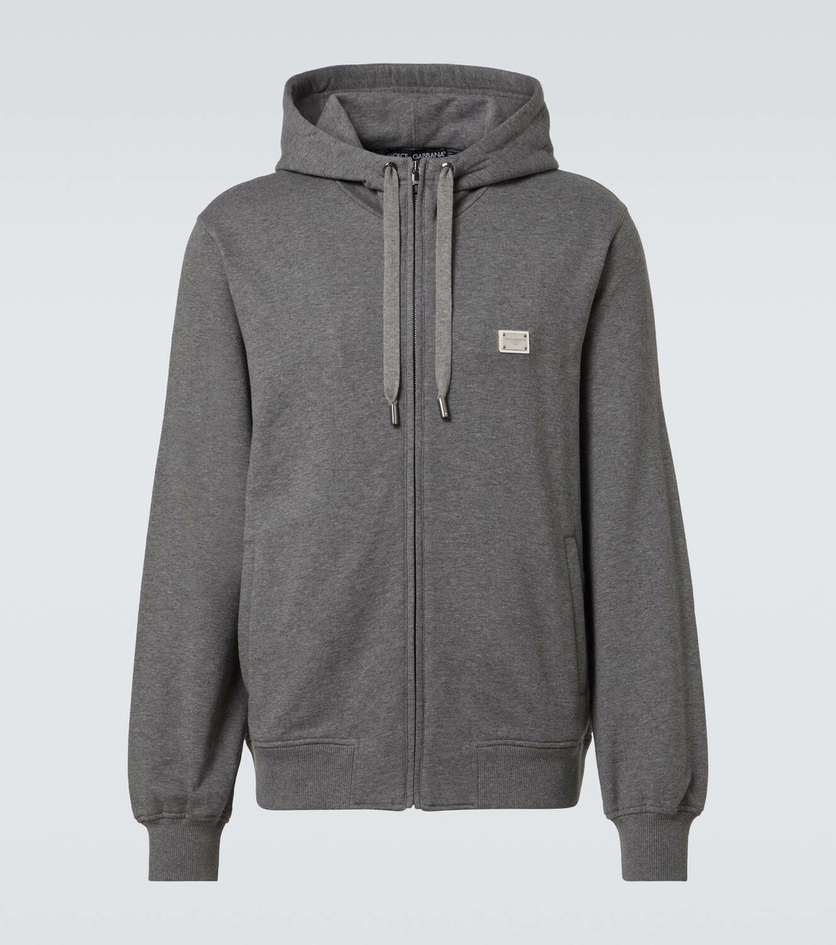 Dolce&Gabbana Logo cotton jersey zip-up hoodie