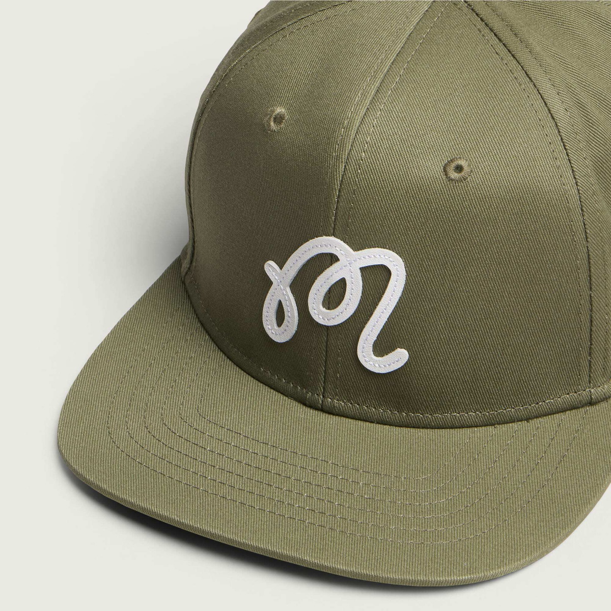 Malbon Men's M Script Snapback in Military Green