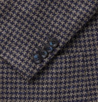 Kiton - Unstructured Houndstooth Wool, Silk and Linen-Blend Blazer - Blue