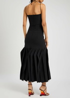A.W.A.K.E Mode Lip Chocker Crepe Midi Dress Black