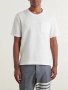 Thom Browne - Pointelle-Knit Cotton and Linen-Blend T-Shirt - White