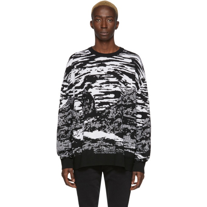 Photo: Marcelo Burlon County of Milan Black and White Wool All Over Mountains Sweater