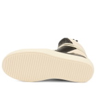 Rick Owens Men's Leather Geobasket Sneakers in Black/Milk/Milk