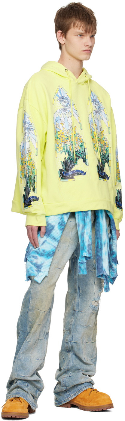 Who Decides War by MRDR BRVDO Yellow Fragmented Hoodie