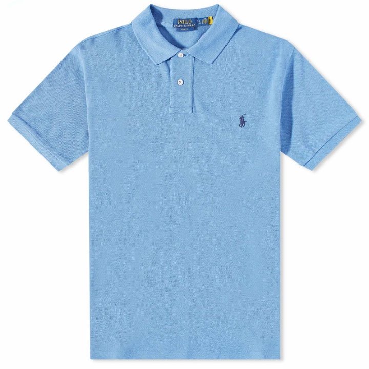 Photo: Polo Ralph Lauren Men's Slim Fit Polo Shirt in French Blue