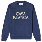 Casablanca Men's Stacked Logo Crew Sweat in Navy